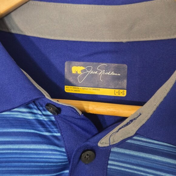 Men's Jack Nicklaus Golf Shirt, Large, Rippled Water Design, Performance Fabric - Picture 3 of 3